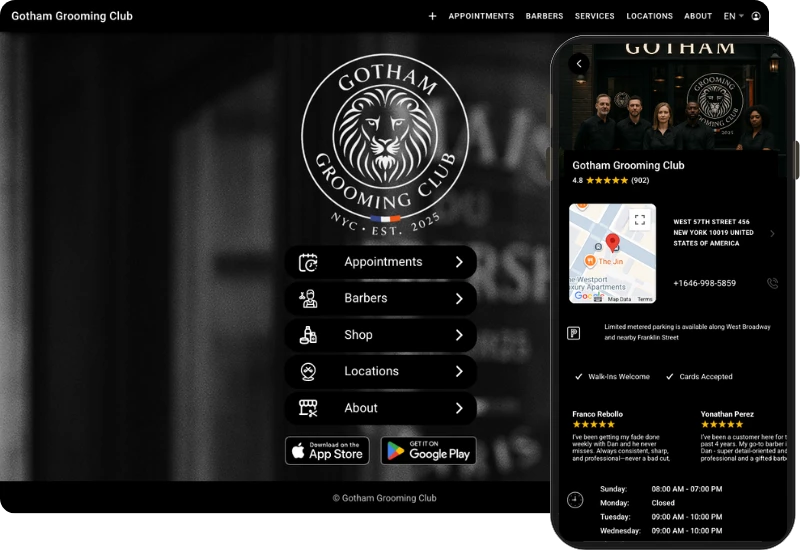 Barbershop website